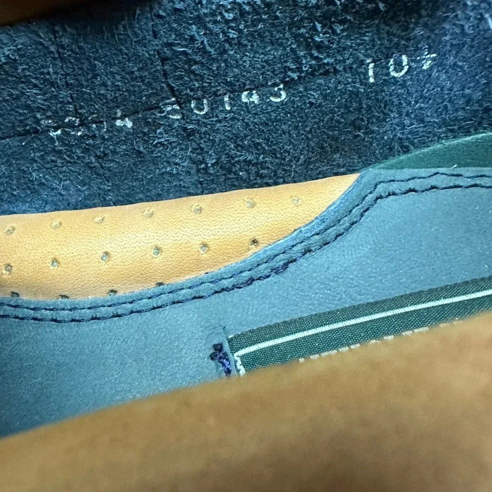 Polo Country Ralph Lauren Mens Blue Brown Leather Boat Shoes Size 10.5 80143